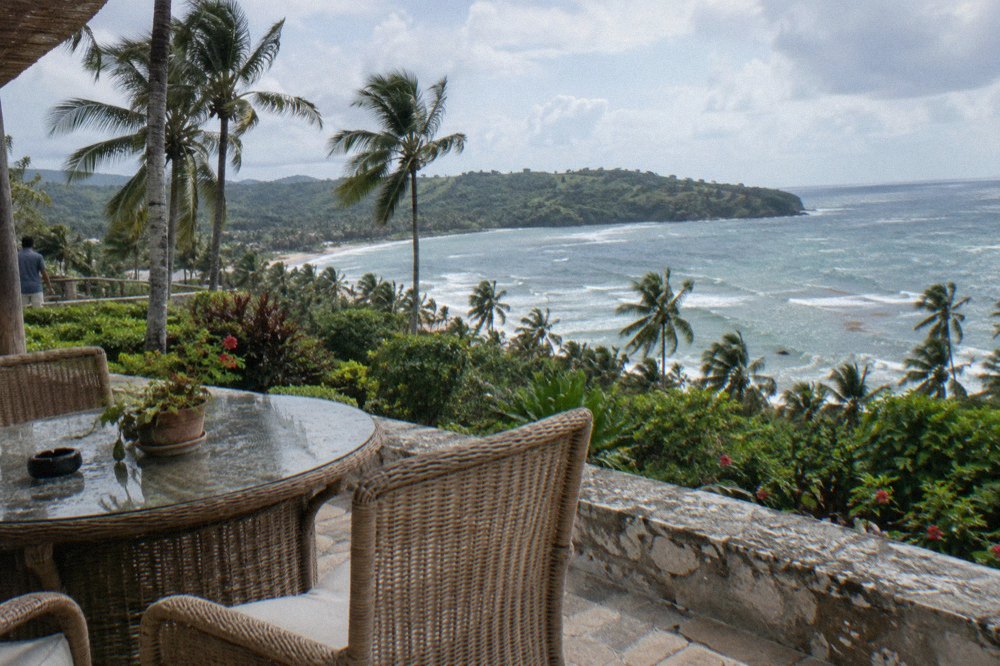 Hillside terrace overlooking Samana Bay